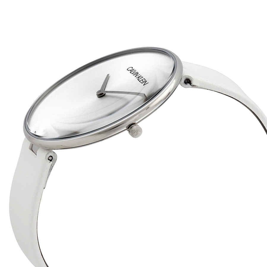 Calvin Klein Full Moon White Dial White Leather Strap Watch for Women - K8Y231L6 Buy Now By Calvin Klein