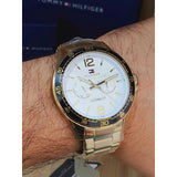 Tommy Hilfiger Sport White Dial Gold Steel Strap Watch for Men - 1791365 Buy Now By Tommy Hilfiger
