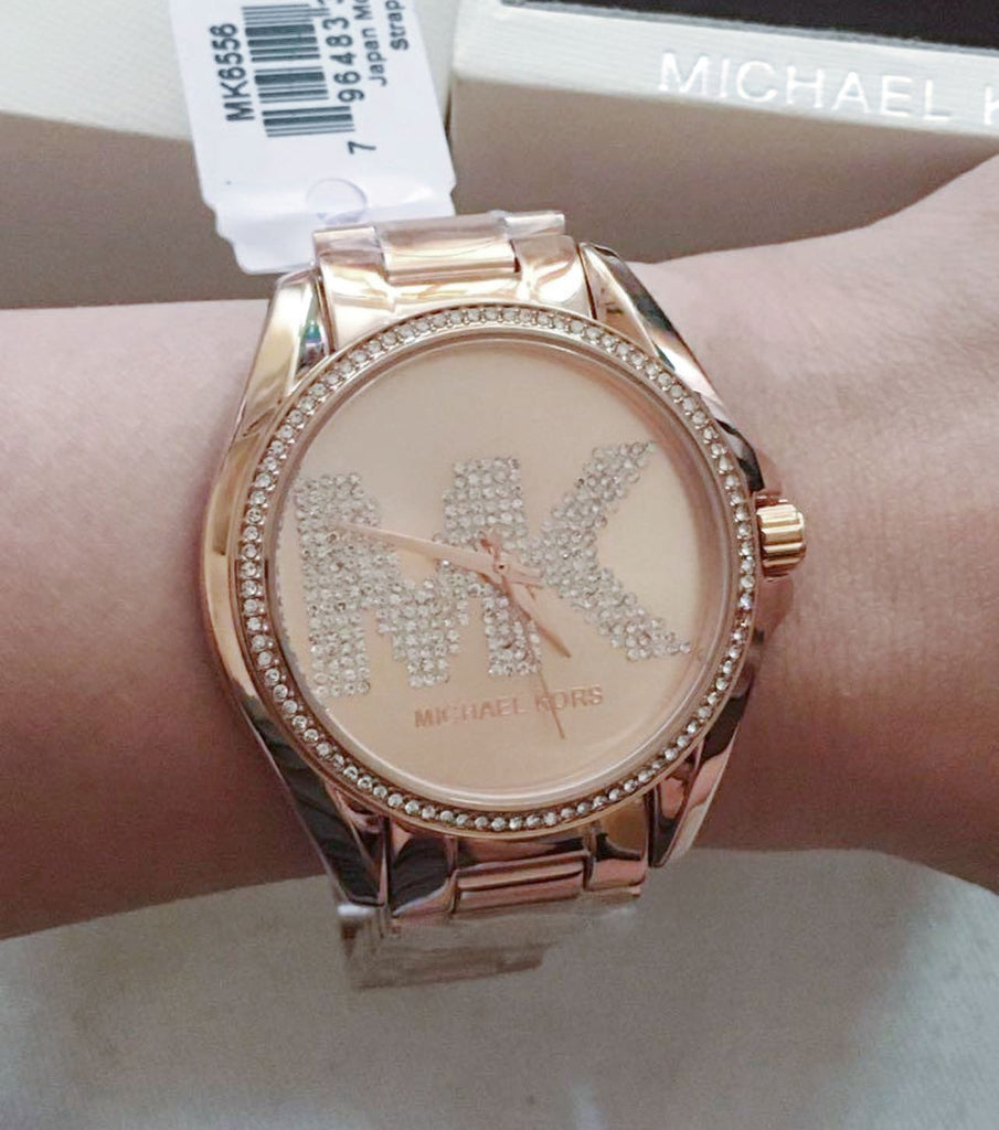 Michael Kors Bradshaw Quartz Rose Gold Dial Rose Gold Steel Strap Watch For Women - MK6556 Buy Now By Michael Kors