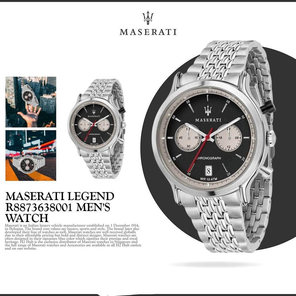 Maserati Legend Chronograph Black Dial Stainless Steel Watch For Men - R8873638001 Buy Now By Maserati