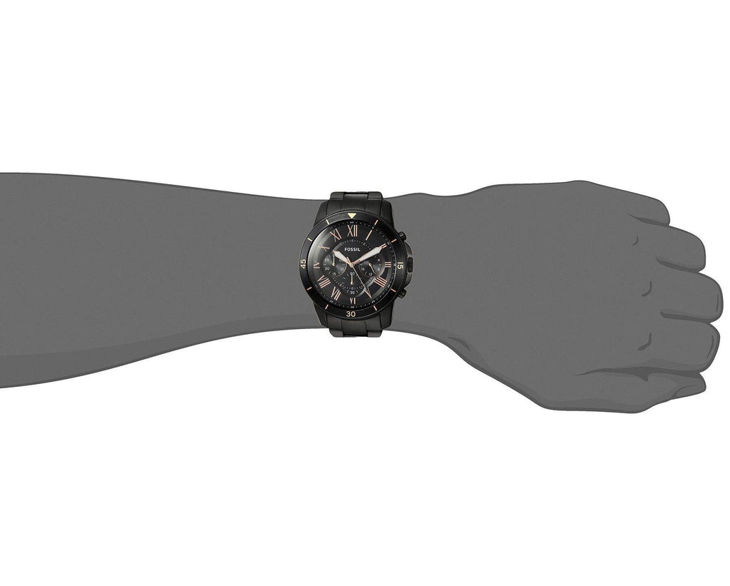 Fossil Grant Sport Chronograph Black Dial Black Steel Strap Watch for Men - FS5374 Buy Now By Fossil