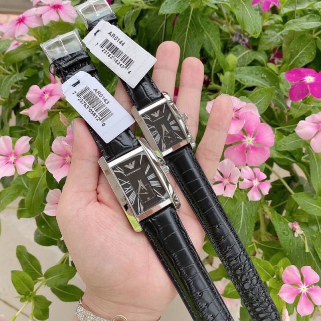 Emporio Armani Classic Black Dial Black Leather Strap Watch For Women - AR0144 Buy Now By Emporio Armani