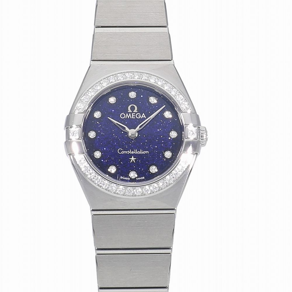 Omega Constellation Manhattan Quartz Diamonds Blue Dial Silver Steel Strap Watch for Women - 131.15.25.60.53.001 Buy Now By Omega