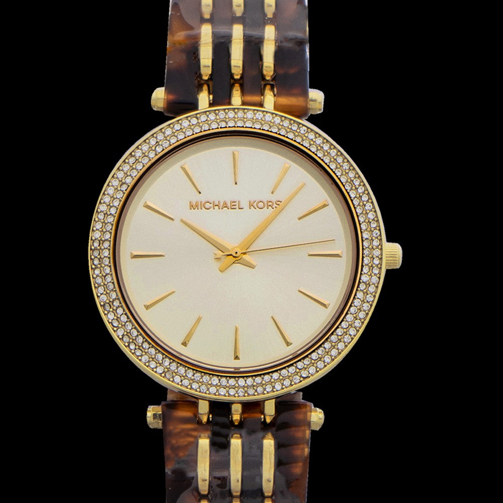 Michael Kors Darci Gold Dial Brown Two Tone Steel Strap Watch for Women - MK4326 Buy Now By Michael Kors