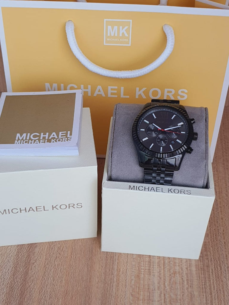 Michael Kors Lexington Chronograph Black Dial Black Steel Strap Watch for Men - MK8320 Buy Now By Michael Kors