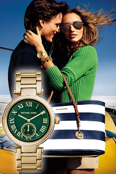 Michael Kors Skylar Green Dial Gold Steel Strap Watch for Women - MK6065 Buy Now By Michael Kors