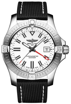 Breitling Avenger Automatic GMT 43 White Dial Black Nylon Strap Watch for Men - A32397101A1X1 Buy Now By Breitling