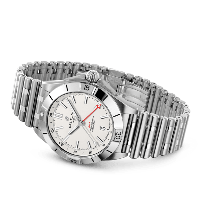Breitling Chronomat GMT 40 White Dial Silver Steel Strap Watch for Men - A32398101A1A1 Buy Now By Breitling