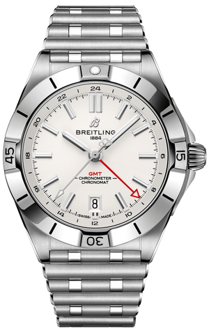 Breitling Chronomat GMT 40 White Dial Silver Steel Strap Watch for Men - A32398101A1A1 Buy Now By Breitling