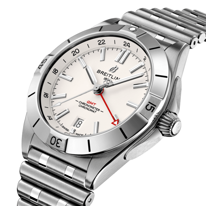 Breitling Chronomat GMT 40 White Dial Silver Steel Strap Watch for Men - A32398101A1A1 Buy Now By Breitling