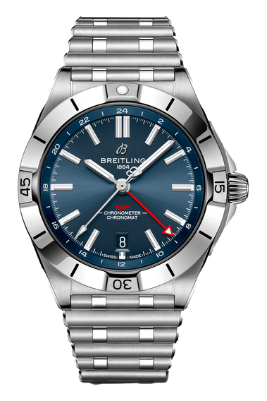 Breitling Chronomat GMT 40 Blue Dial Silver Steel Strap Watch for Men - A32398101C1A1 Buy Now By Breitling