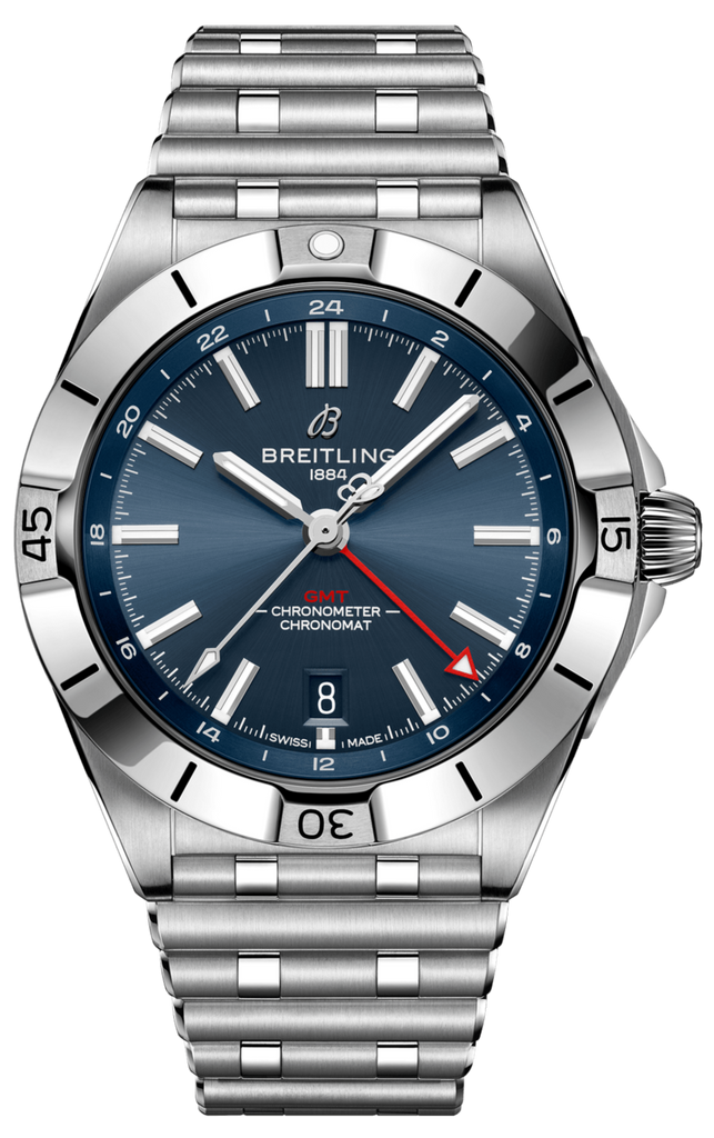 Breitling Chronomat GMT 40 Blue Dial Silver Steel Strap Watch for Men - A32398101C1A1 Buy Now By Breitling