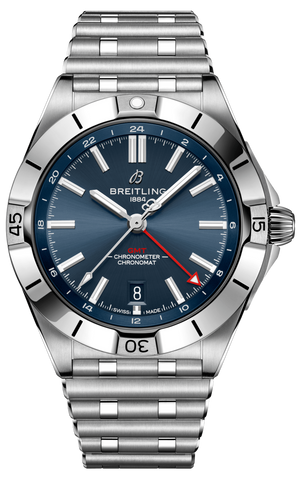 Breitling Chronomat GMT 40 Blue Dial Silver Steel Strap Watch for Men - A32398101C1A1 Buy Now By Breitling
