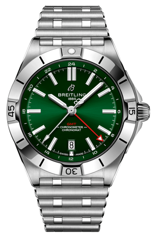 Breitling Chronomat GMT 40 Green Dial Silver Steel Strap Watch for Men - A32398101L1A1 Buy Now By Breitling