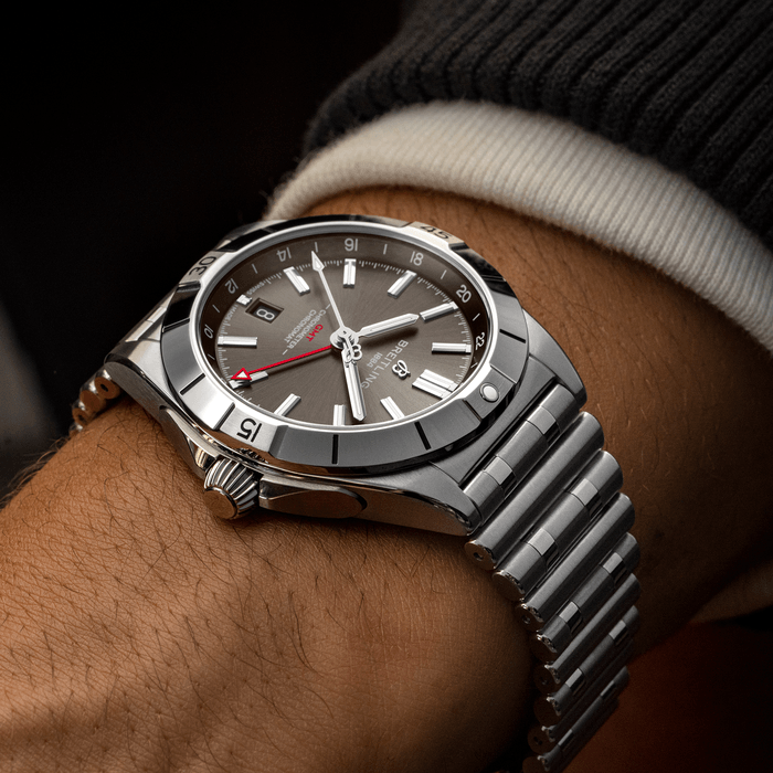 Breitling Chronomat GMT 40 Brown Dial Silver Steel Strap Watch for Men - A32398101M1A1 Buy Now By Breitling