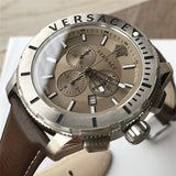 Versace Casual Chronograph Grey Dial Brown Leather Strap Watch for Men - VERG001-18 Buy Now By Versace