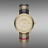 Burberry The Classic Round Gold Dial Brown Leather Strap Unisex Watch - BU10001 Buy Now By Burberry