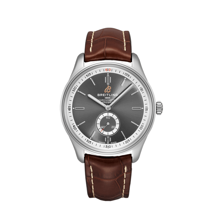 Breitling Premier Automatic 40mm Grey Dial Brown Leather Strap Watch for Men - A37340351B1P2 Buy Now By Breitling