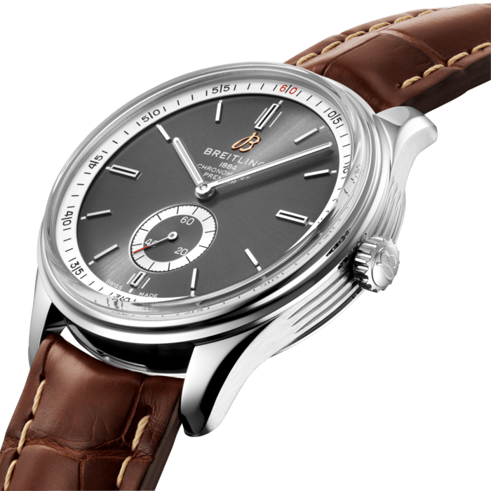 Breitling Premier Automatic 40mm Grey Dial Brown Leather Strap Watch for Men - A37340351B1P2 Buy Now By Breitling