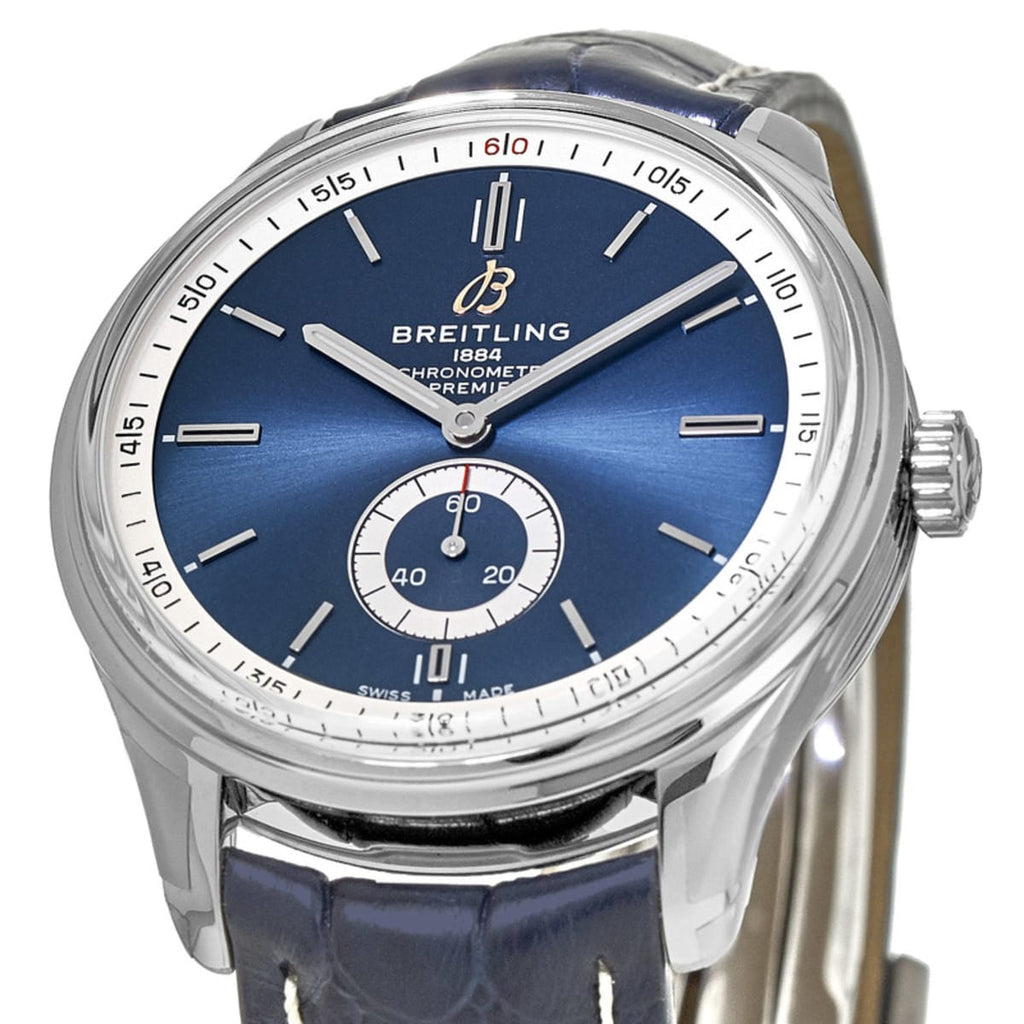 Breitling Premier Automatic 40mm Blue Dial Blue Leather Strap Mens Watch - A37340351C1P2 Buy Now By Breitling