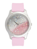 Guess Crush Crystals Silver Dial Pink Rubber Strap Watch for Women - W1223L1 Buy Now By Guess
