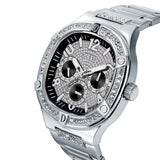 Guess Duke Glitz Black Dial Silver Steel Strap Watch For Men - GW0576G1 Buy Now By Guess