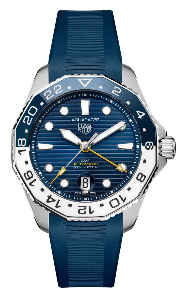 Tag Heuer Aquaracer Professional 300 GMT Automatic Blue Dial Blue Rubber Strap Watch for Men - WBP2010.FT6198 Buy Now By Tag Heuer