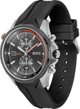 Hugo Boss Globetrotter Grey Dial Black Silicone Strap Watch for Men - 1513931 Buy Now By Hugo Boss