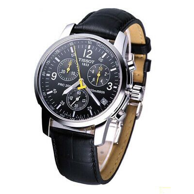 Tissot T Race PRC 200 Chronograph Quartz Black Dial Black Leather Strap Watch for Men - T17.1.526.52 Buy Now By Tissot