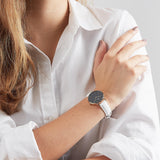 Daniel Wellington Classic Petite Bondi Black Dial White Leather Strap Watch For Women - DW00100285 Buy Now By Daniel Wellington