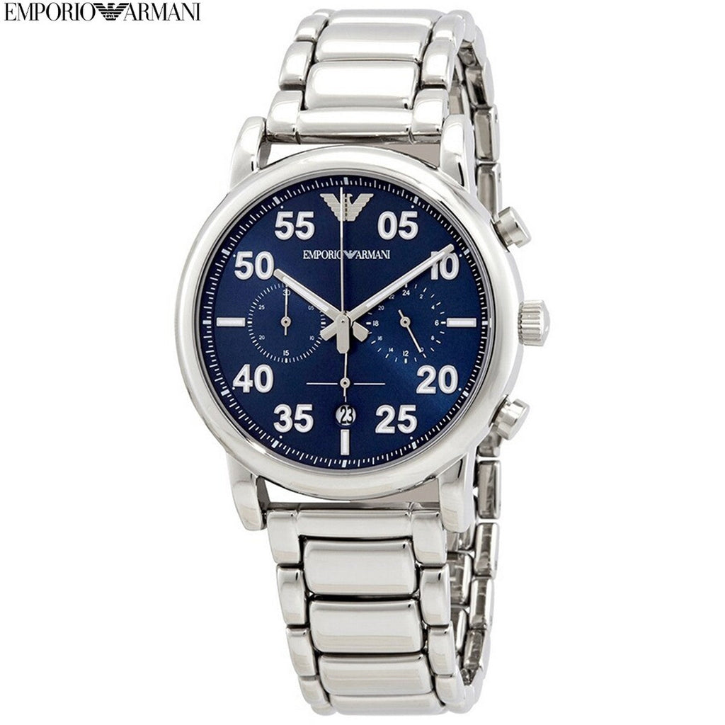 Emporio Armani Luigi Chronograph Blue Dial Silver Steel Strap Watch For Men - AR11132 Buy Now By Emporio Armani