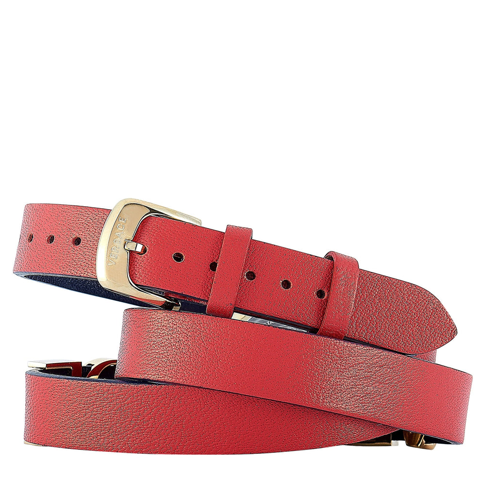 Versace V-Flare Quartz Silver Dial Red Leather Strap Watch for Women - VEBN00418 Buy Now By Versace