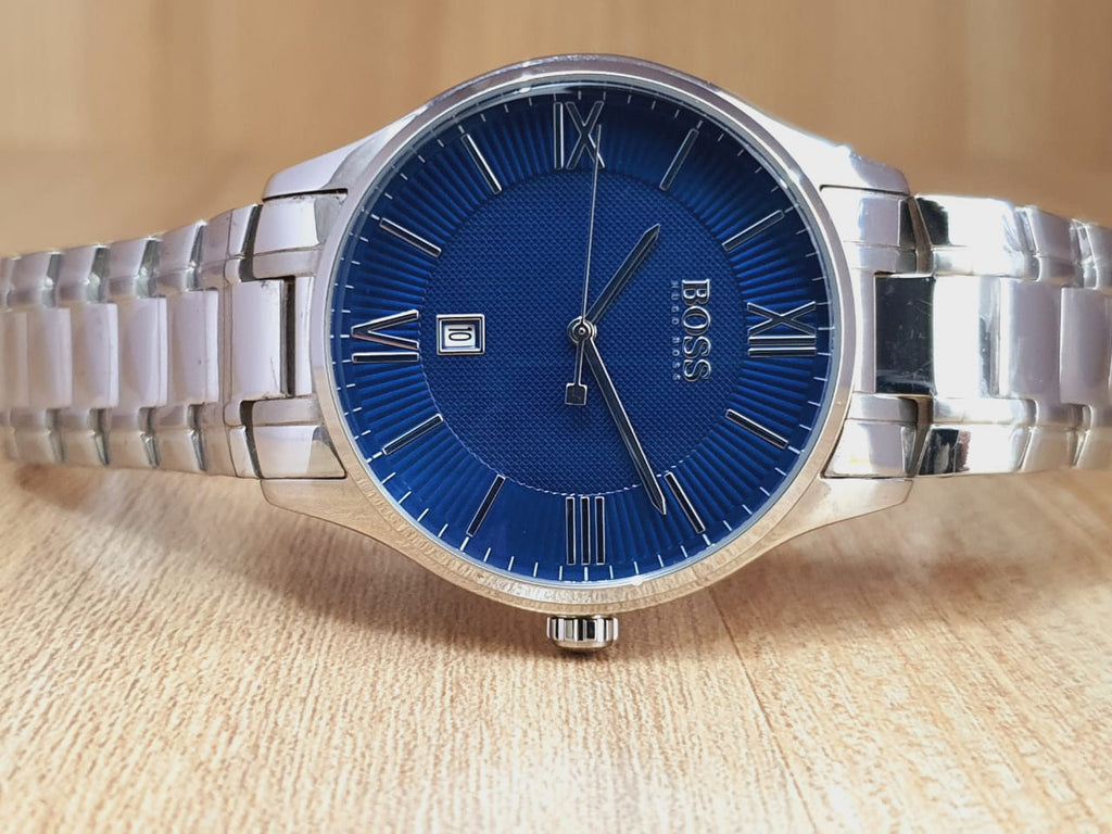 Hugo Boss Governer Blue Dial Silver Steel Strap Watch for Men - 1513487 Buy Now By Hugo Boss