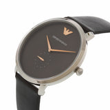 Emporio Armani Modern Slim Quartz Grey Dial Black Leather Strap Watch For Men - AR11162 Buy Now By Emporio Armani
