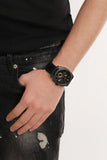 Fossil Machine Chronograph Black Dial Black Leather Strap Watch for Men - FS5586 Buy Now By Fossil
