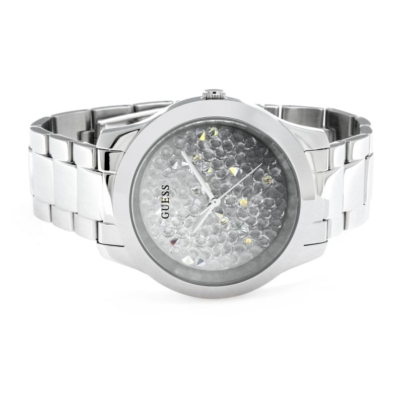 Guess Crush Silver Dial Silver Steel Strap Watch For Women - GW0020L1 Buy Now By Guess
