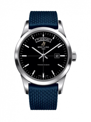 Breitling Transocean Day & Date 42mm Automatic Black Dial Blue Mesh Bracelet Mens Watch - A4531012/BB69/280S/ A20S.1 Buy Now By Breitling