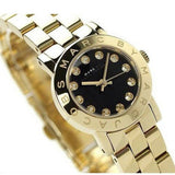 Marc Jacobs Amy Glitz Black Dial Gold Steel Strap Watch for Women - MBM3334 Buy Now By Marc Jacobs