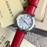Burberry The City Silver Dial Red Leather Strap Watch for Women - BU9129 Buy Now By Burberry