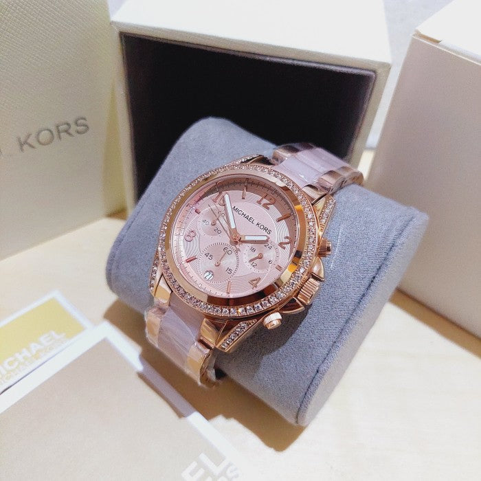 Michael Kors Blair Chronograph Rose Gold Dial Two Tone Steel Strap Watch for Women - MK5943 Buy Now By Michael Kors