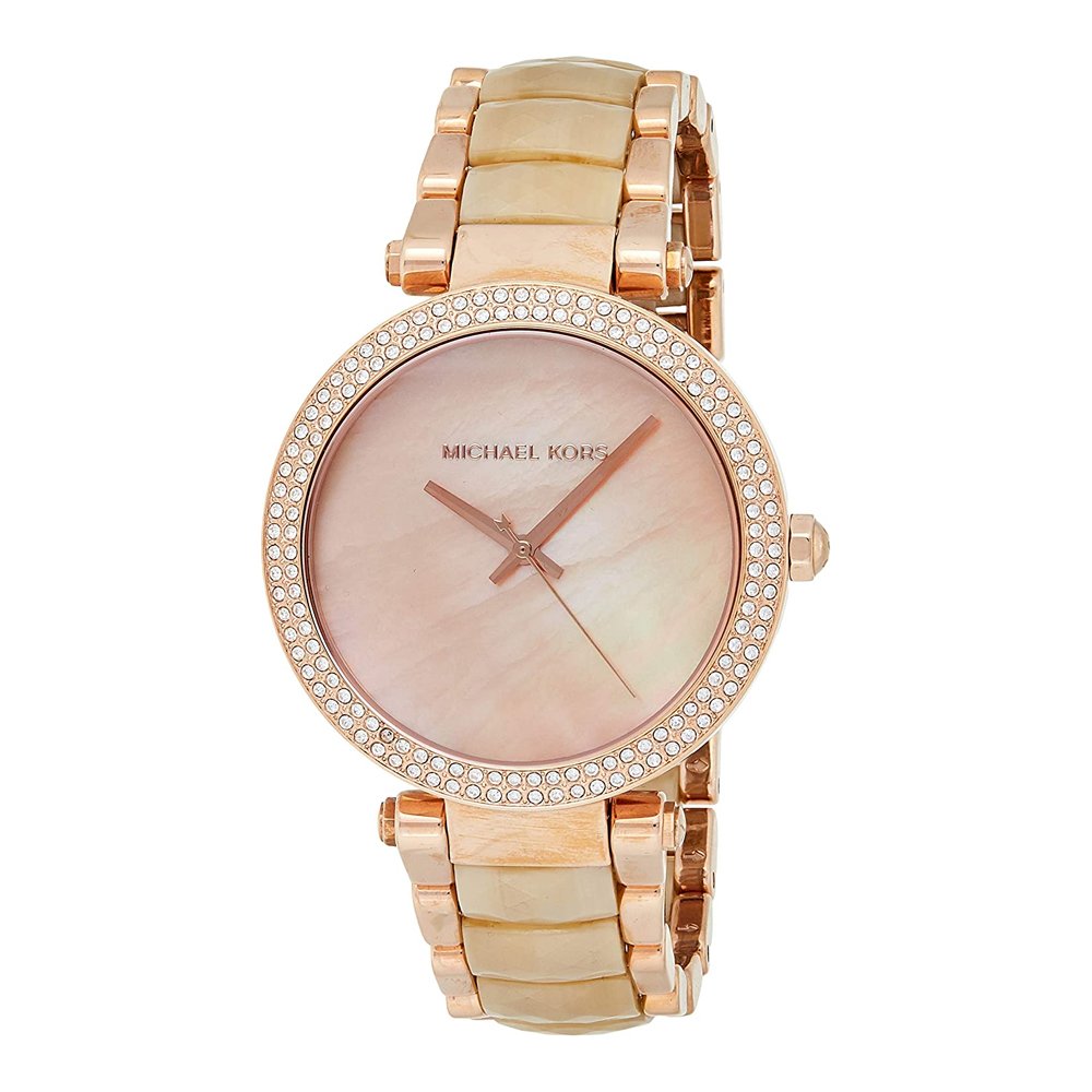 Michael Kors Parker Mother of Pearl Pink Dial Two Tone Steel Strap Watch for Women - MK6492 Buy Now By Michael Kors