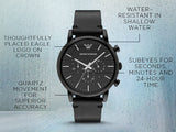 Emporio Armani Dress Chronograph Black Dial Black Leather Strap Watch For Men - AR1918 Buy Now By Emporio Armani