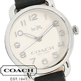 Coach Delancey White Dial Black Leather Strap Watch for Women - 14502714 Buy Now By Coach