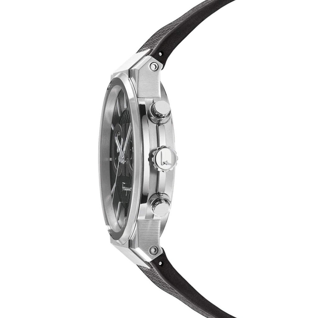 Salvatore Ferragamo Sapphire Chrono Black Dial Black Silicone Strap Watch for Men - SFME00121 Buy Now By Salvatore Ferragamo
