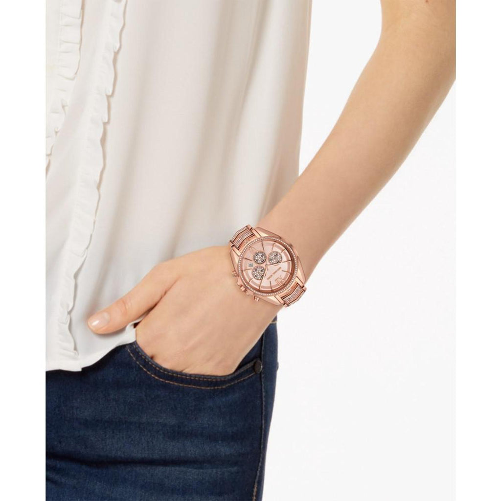 Michael Kors Whitney Chronograph Rose Gold Dial Rose Gold Steel Strap Watch For Women - MK6730 Buy Now By Michael Kors