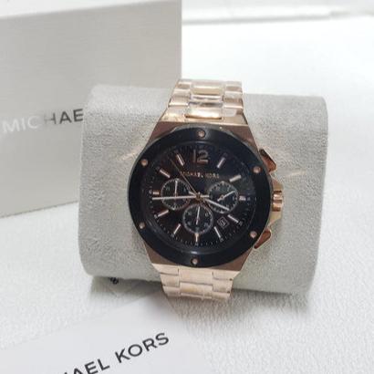 Michael Kors Lennox Chronograph Black Dial Rose Gold Steel Strap Watch For Men - MK8940 Buy Now By Michael Kors