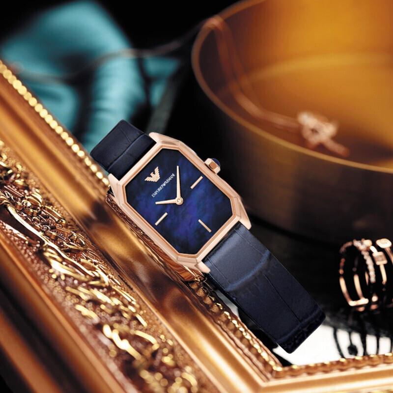 Emporio Armani Gioia Quartz Mother of Pearl Blue Dial Blue Leather Strap Watch For Women - AR11426 Buy Now By Emporio Armani