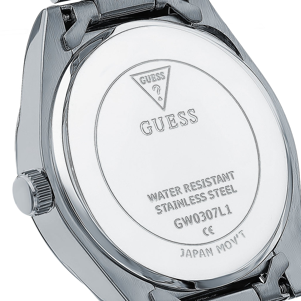 Guess Luna Diamonds Blue Dial Silver Steel Strap Watch for Women - GW0307L1 Buy Now By Guess