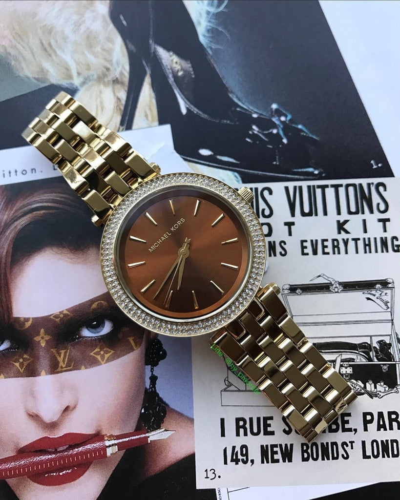 Michael Kors Darci Amber Dial Gold Steel Strap Watch for Women - MK3408 Buy Now By Michael Kors