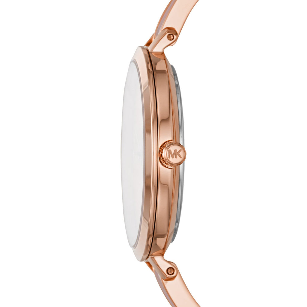 Michael Kors Jaryn Analog Gold Dial Pink Steel Strap Watch For Women - MK4343 Buy Now By Michael Kors